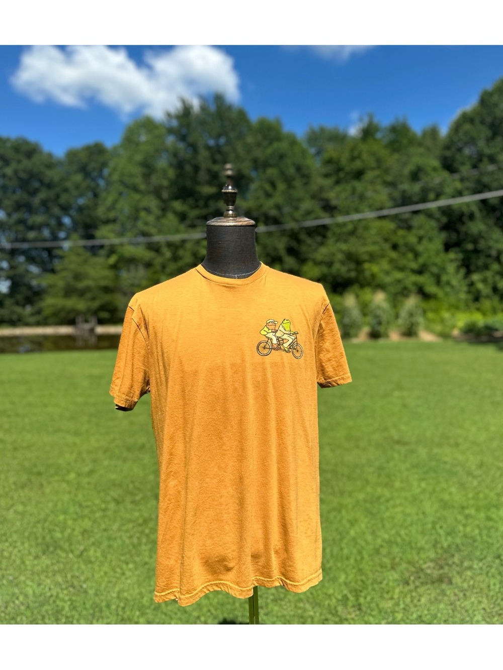 Frog and Toad Men's Mustard Yellow Graphic Crewneck T‑Shirt size Large